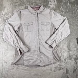 Kuhl Shirt Womens Large Beige Long Sleeve Button Hiking Outdoors